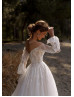 White Lace Tulle Pearls Embellished Stunning Wedding Dress